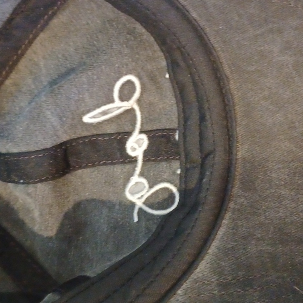 "Dog Mom" Embroidered and Distressed Charcoal Gray Adjustable Hat - Picture 5 of 6